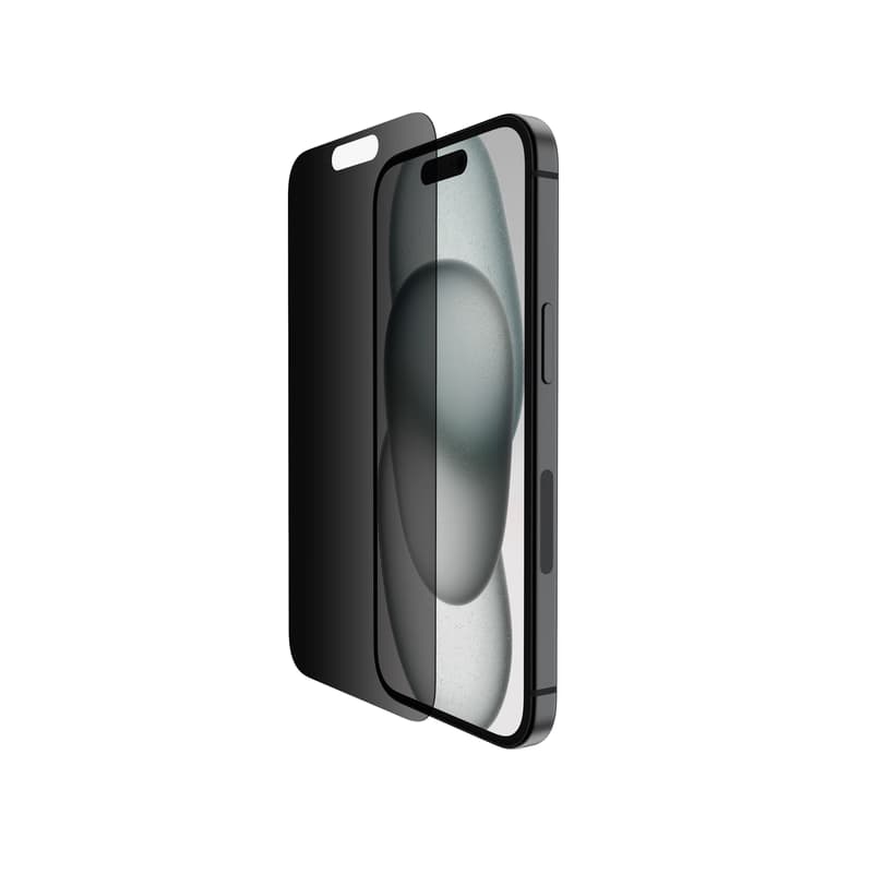 Belkin SCREENFORCE™ TemperedGlass Privacy Anti-Microbial ochranné privátne sklo pre iPhone 15 / 14 Pre