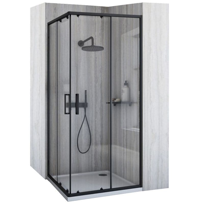 REA - Sprchovací kút City 90x90 Black Bez sprchovej vaničky REA-K6446 1