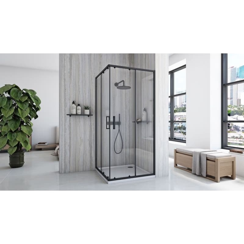 REA - Sprchovací kút City 90x90 Black Bez sprchovej vaničky REA-K6446 3