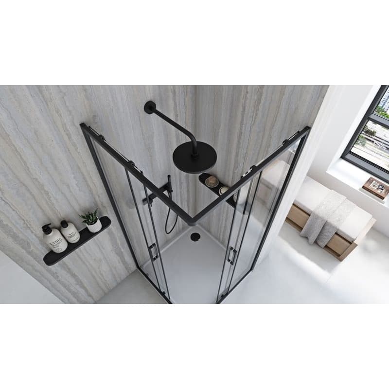 REA - Sprchovací kút City 90x90 Black Bez sprchovej vaničky REA-K6446 4