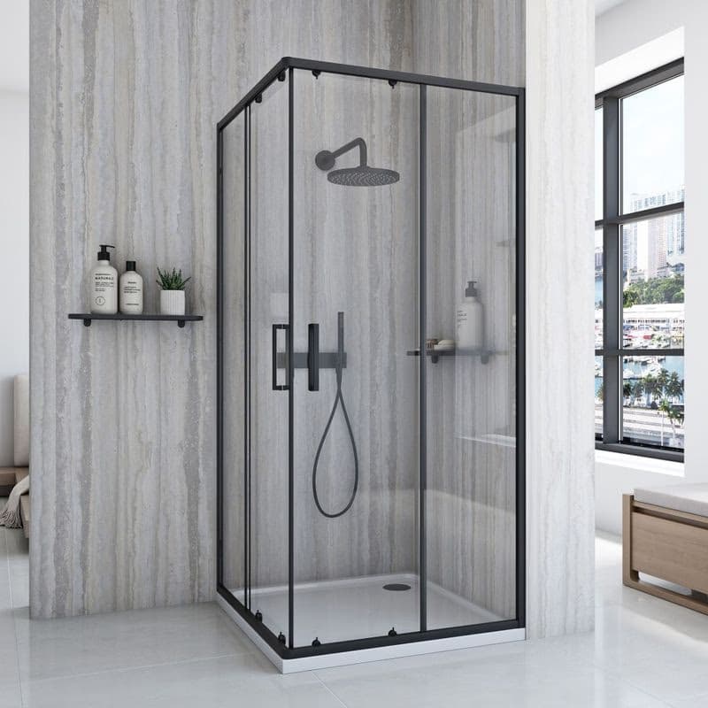 REA - Sprchovací kút City 90x90 Black Bez sprchovej vaničky REA-K6446 5