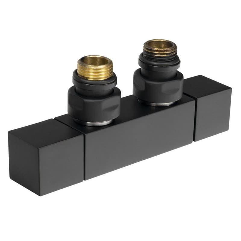 SAPHO - CUBE TWIN pripojovacia súprava ventilu pre stredové pripojenie, čierna mat CP581BS
