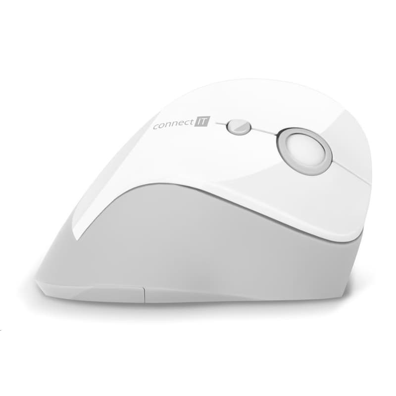 CONNECT IT FOR HEALTH ergonomická vertikálna myš, (+ 1x AA batéria zadarmo), bezdrôtová, BIELA
