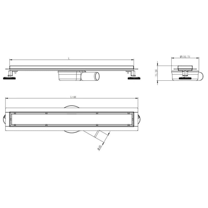 MEXEN/S - Flat 360 ° M33 odtokový žľab otočný 100, nerez 1033100-40 6