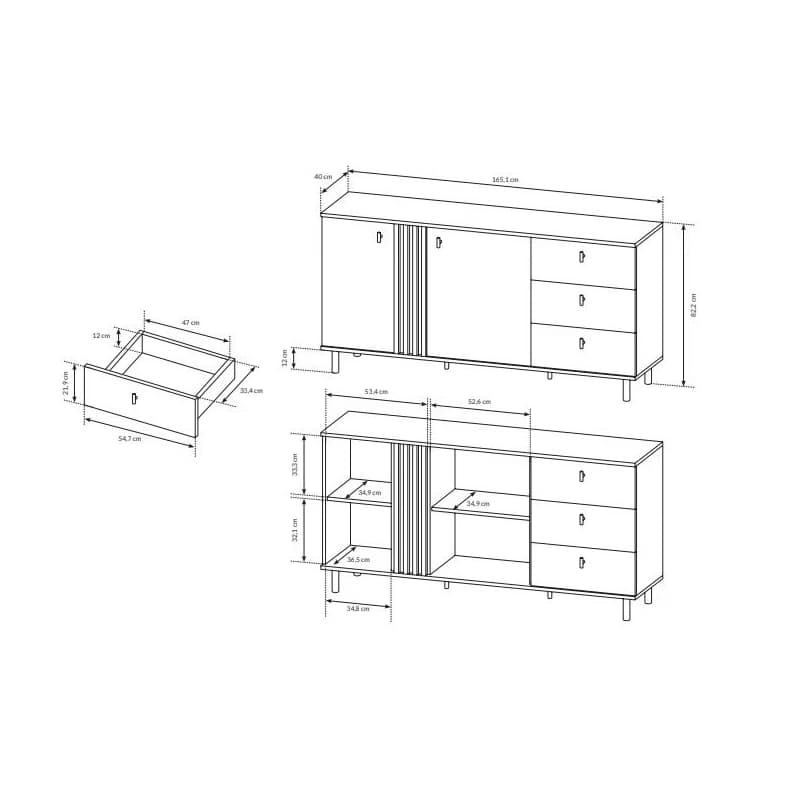 ArtLas Komoda MALIA 165 2D3S 4