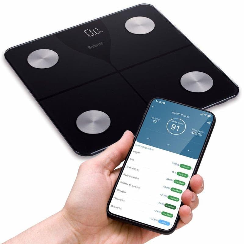 Salente SlimFit, múdra osobná diagnostická fitness váha, Bluetooth, čierna 4