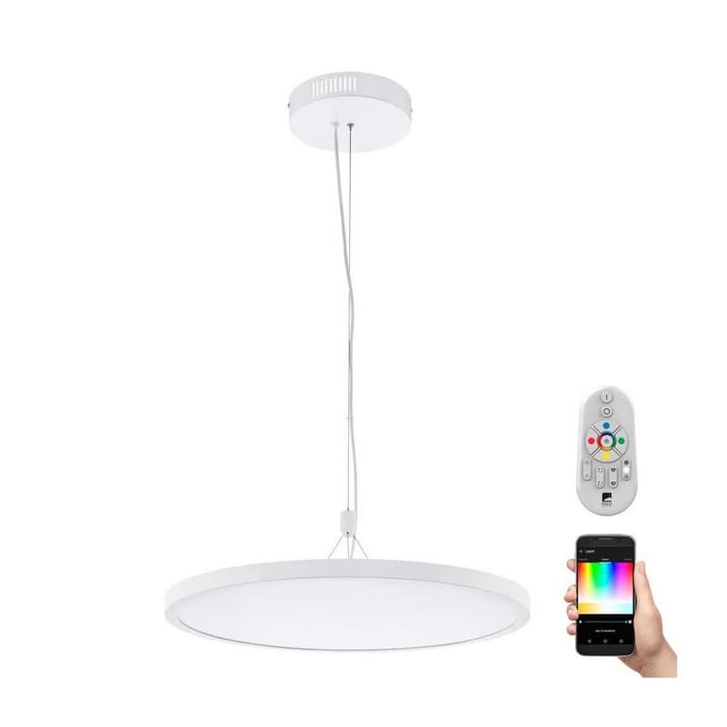 Eglo 33676 - LED RGBW stmievateľný závesný luster na lane CERIGNOLA-C LED/32W/230V biela + diaľkové ovládanie 33676