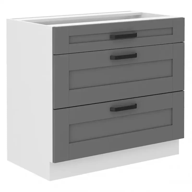 Kuchynská skrinka Luna dustgrey/biela 80D 3S BB 1