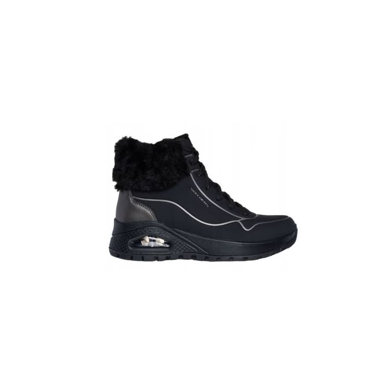 Dámske členkové zimné topánky SKECHERS Uno Rugged Zip Up black black