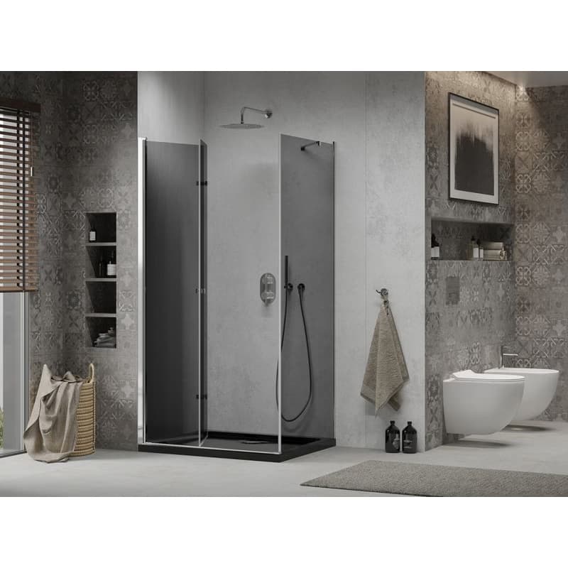 MEXEN/S - Lima sprchovací kút 90x120, grafit, chróm + čierna vanička so sifónom 856-090-120-01-40-4070 3
