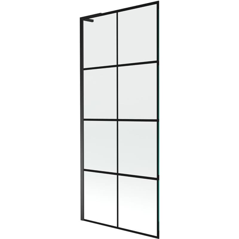 MEXEN/S - Next L vaňová zástena FIX 80 x 150, čierna vzor, čierna 895-080-000-03-77-70