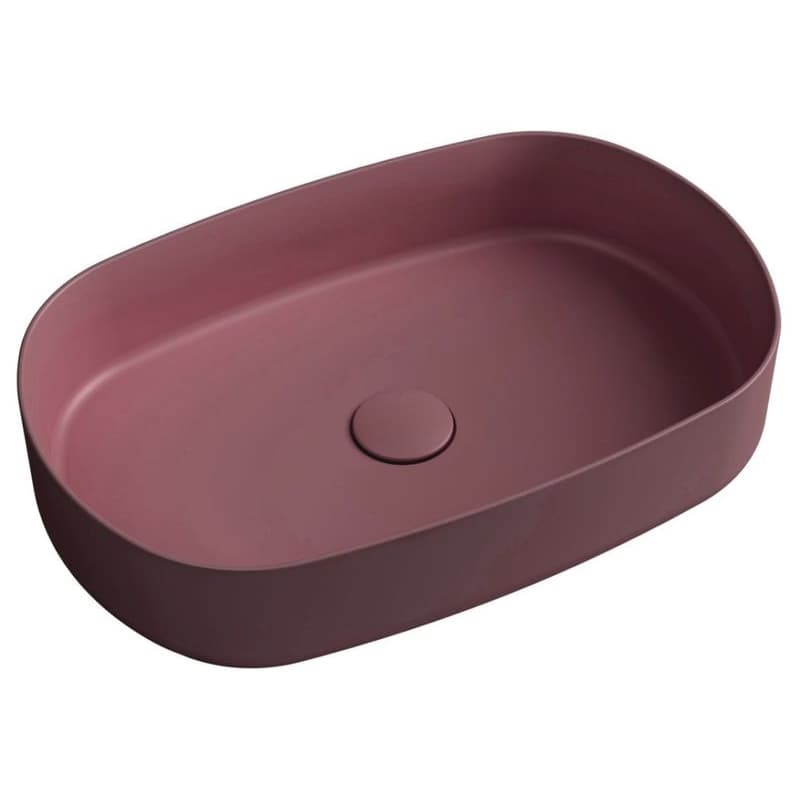 ISVEA - INFINITY OVAL keramické umývadlo na dosku, 55x36cm, matná maroon Red 10NF65055-2R 1