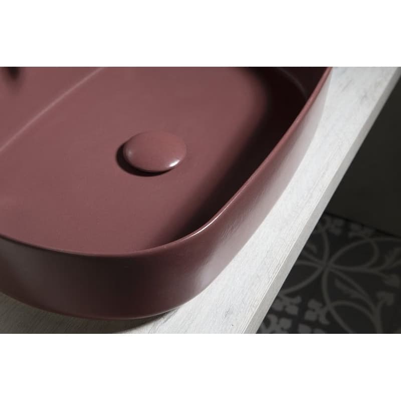 ISVEA - INFINITY OVAL keramické umývadlo na dosku, 55x36cm, matná maroon Red 10NF65055-2R 6