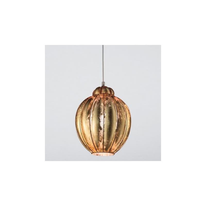 SIRU-Luster na lanku FOGLIA ORO 1xE27/60W/230V pr.25 cm zlatá benátske sklo/zlatý MS306-030CFO