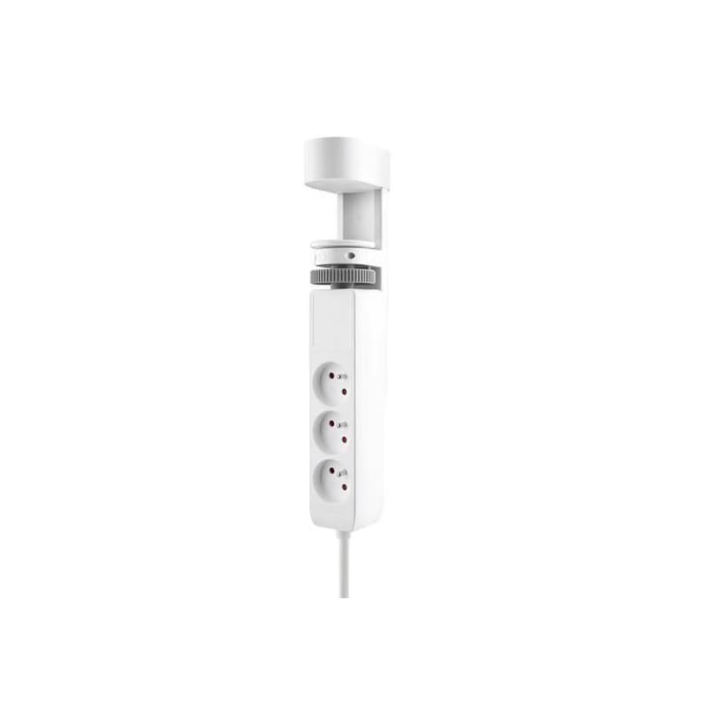 Solight 3z + USB A+C prenosné stolné zásuvky, 2m, biela, USB rýchlonabíjačka 20W PD 1