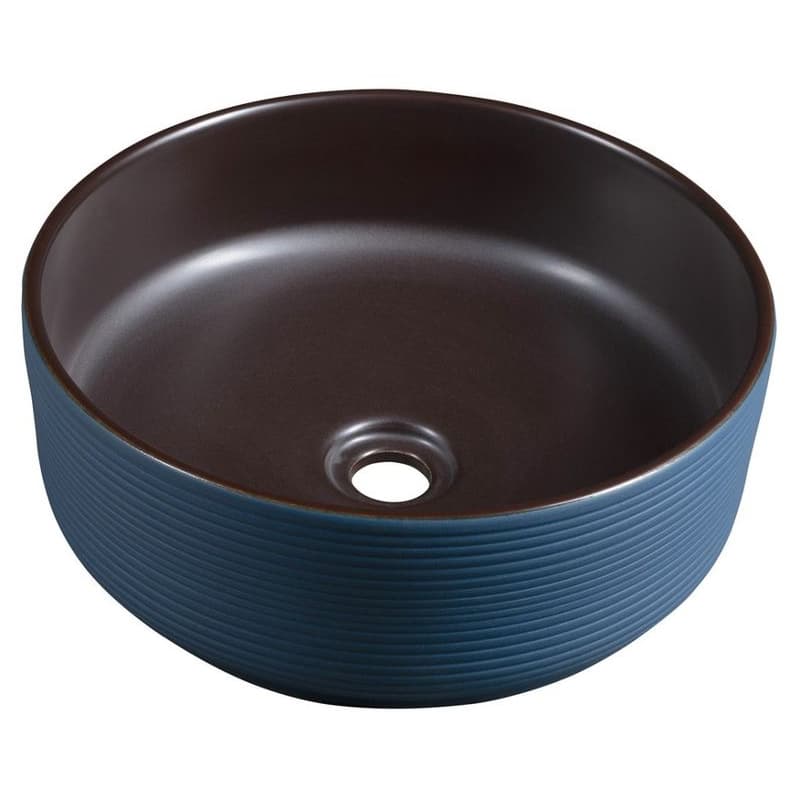 SAPHO - PRIORI keramické umývadlo na dosku, priemer 41cm, hnedá/modrá PI033 1