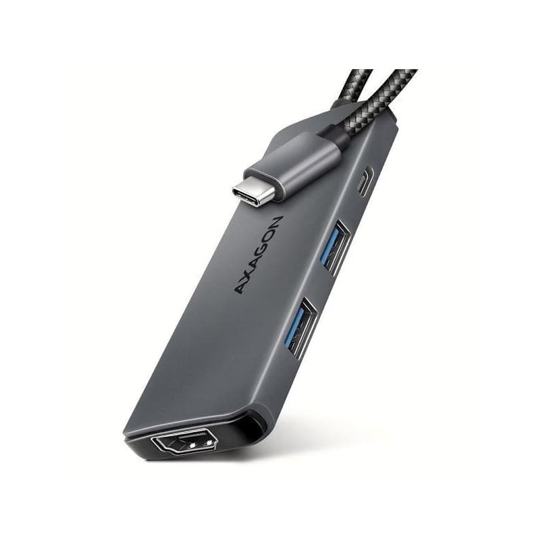 AXAGON HMC-5H8K, USB 5Gbps húb, 2x USB-A, USB-C, HDMI 8k/30Hz, PD 100W, kábel USB-C 15cm 1