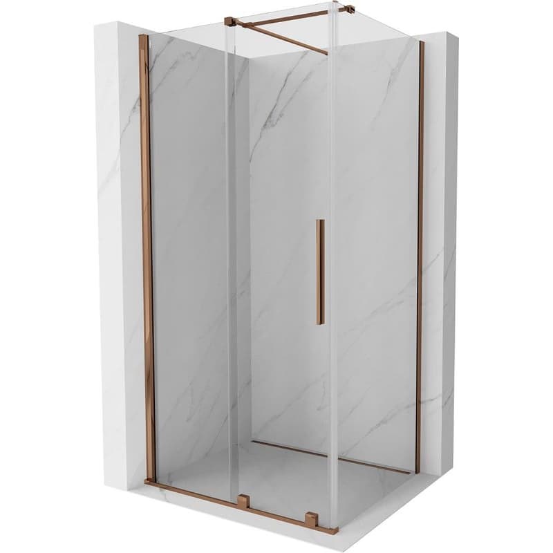 MEXEN/S - Velár sprchovací kút 100 x 70, transparent, ružové zlato 871-100-070-01-60