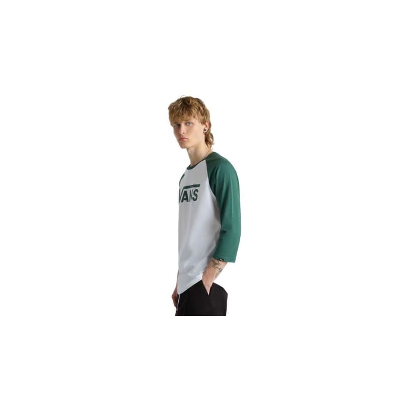 Pánske tričko s krátkym rukávom VANS CLASSIC RAGLAN-WHITE-BISTRO GREEN