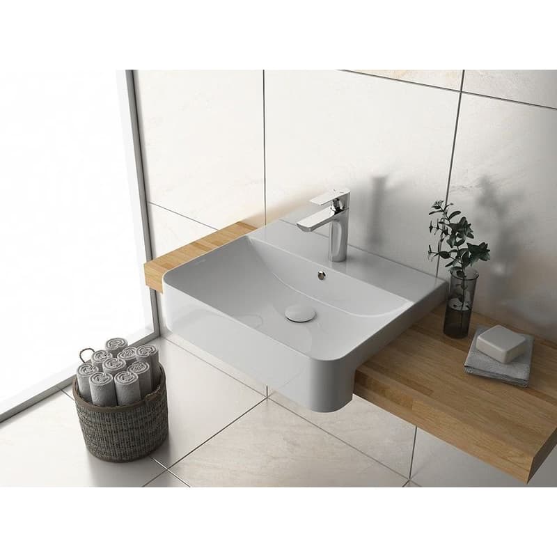 ISVEA - SOTT AQUA keramické umývadlo polozápustné, 59x49cm, biela 10SQ51058 3
