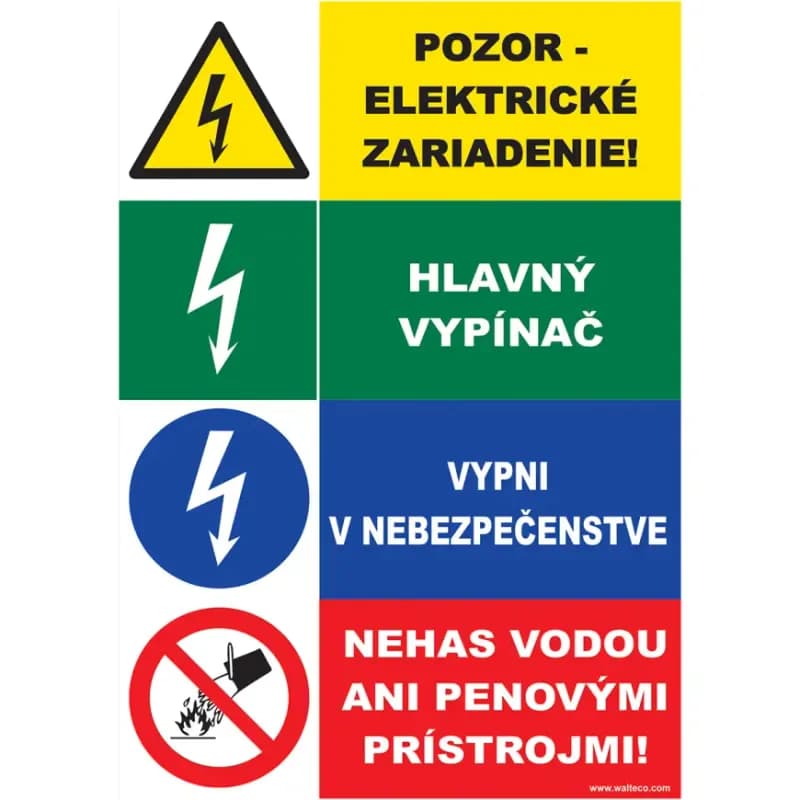 Pozor el. zariadenie – štvorkombinácia 1