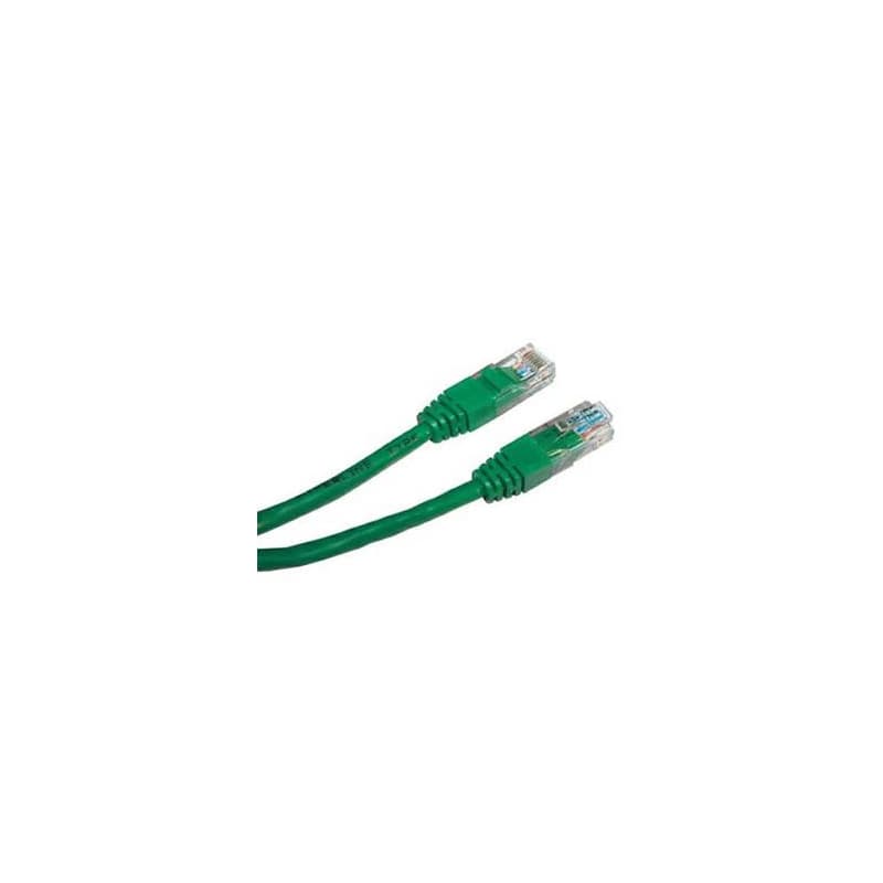 Síťový LAN kábel UTP patchcord, Cat.5e, RJ45 samec - RJ45 samec, 10 m, netienený, zelený, economy, DOPREDAJ