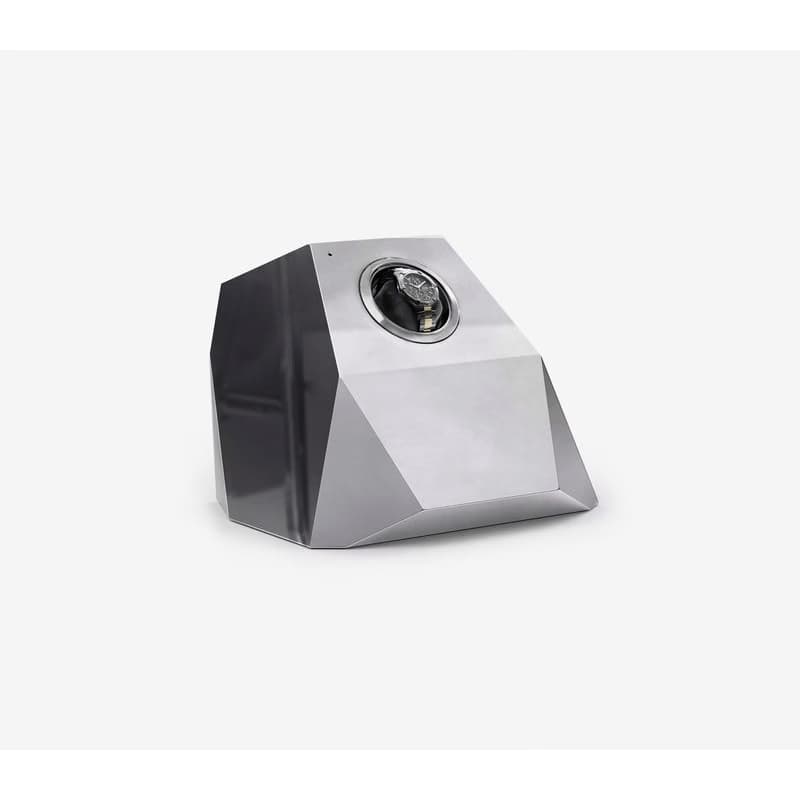 Estila Luxusný dizajnový lesklý naťahovač hodiniek v striebornej farbe z mahagónového dreva Diamond 26 cm 1