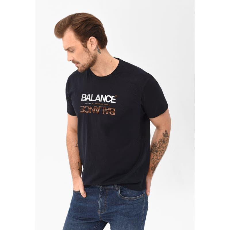 Pánske tričko s krátkym rukávom VOLCANO BALANCE-600-NAVY 2