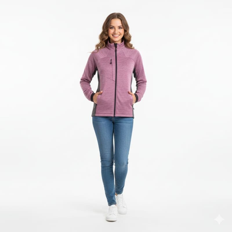 Dámska zateplená turistická mikina so zipsom NORTHFINDER JACLYN-671plumblack 4