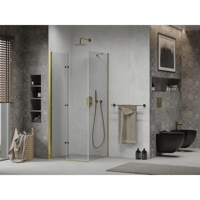 MEXEN/S - LIMA sprchovací kút 90x90, transparent, zlatá 856-090-090-50-00 3