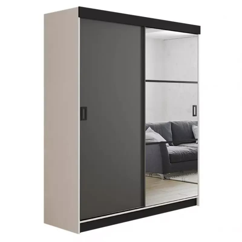 Skriňa Retro 138 5L Biely / Dvierka grafit 1