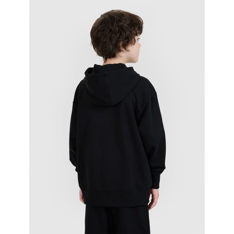 Chlapčenská mikina so zipsom 4F JUNIOR SWEATSHIRT-JWSS25TSWSM1522-20S-BLACK 3