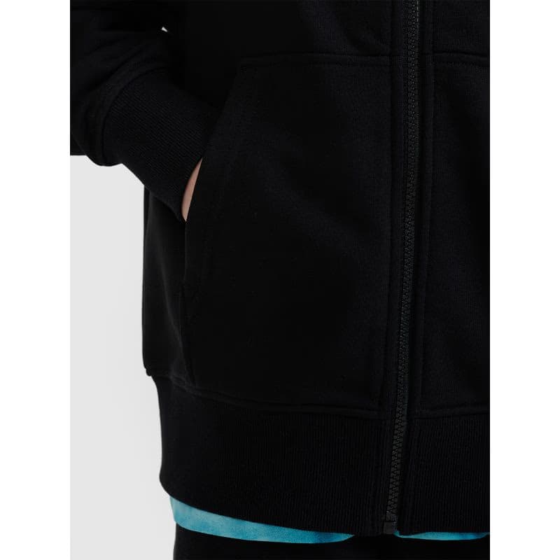 Chlapčenská mikina so zipsom 4F JUNIOR SWEATSHIRT-JWSS25TSWSM1522-20S-BLACK 5