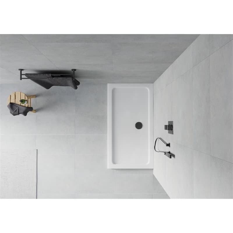 MEXEN/S - Flat sprchová vanička obdĺžniková slim 130 x 70, biela + čierny sifón 40107013B 3