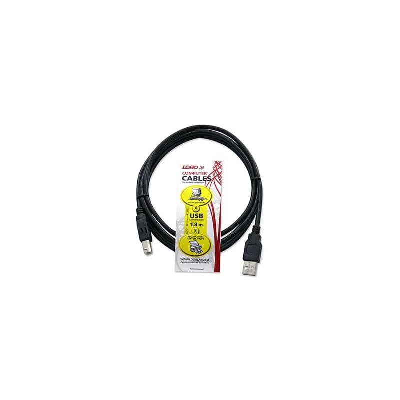 Logo USB kábel (2.0), USB A samec - USB B samec, 1.8m, DOPRODEJ 3