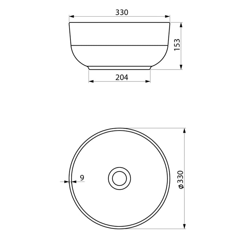 SAPHO - EI keramické umývadlo na dosku, Ø 33cm, biela TU0077 2