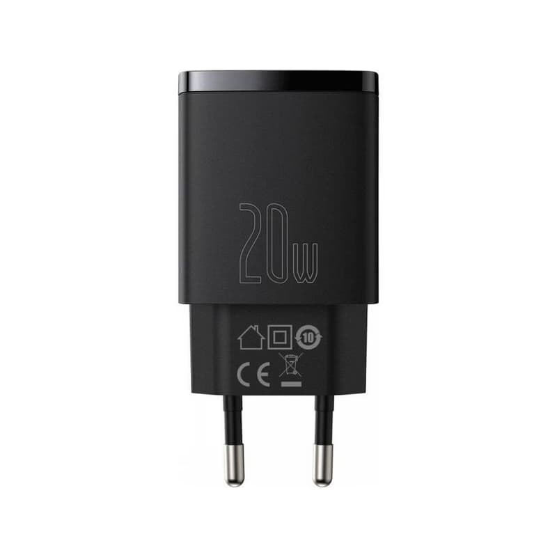 Baseus kompaktný rýchlonabíjací adaptér USB-A + Type-C 20W EU, čierna 2
