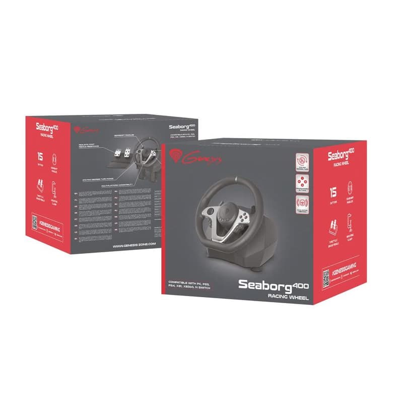 Herný volant Genesis Seaborg 400, multiplatformný pre PC, PS4, PS3, Xbox One, Xbox 360, N Switch 2