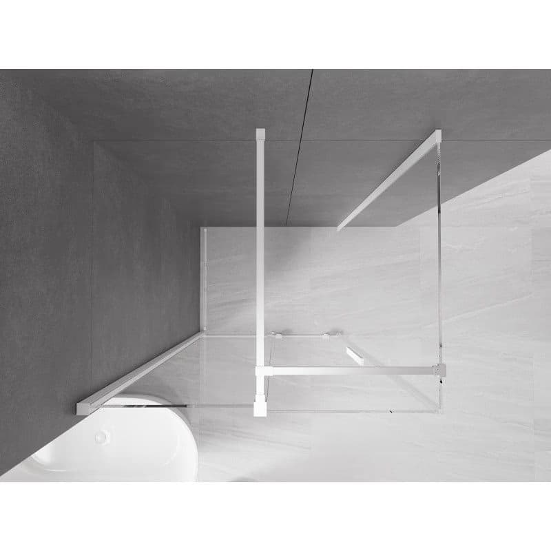 MEXEN/S - Velár sprchovací kút 100 x 75, transparent, biela 871-100-075-01-20 3