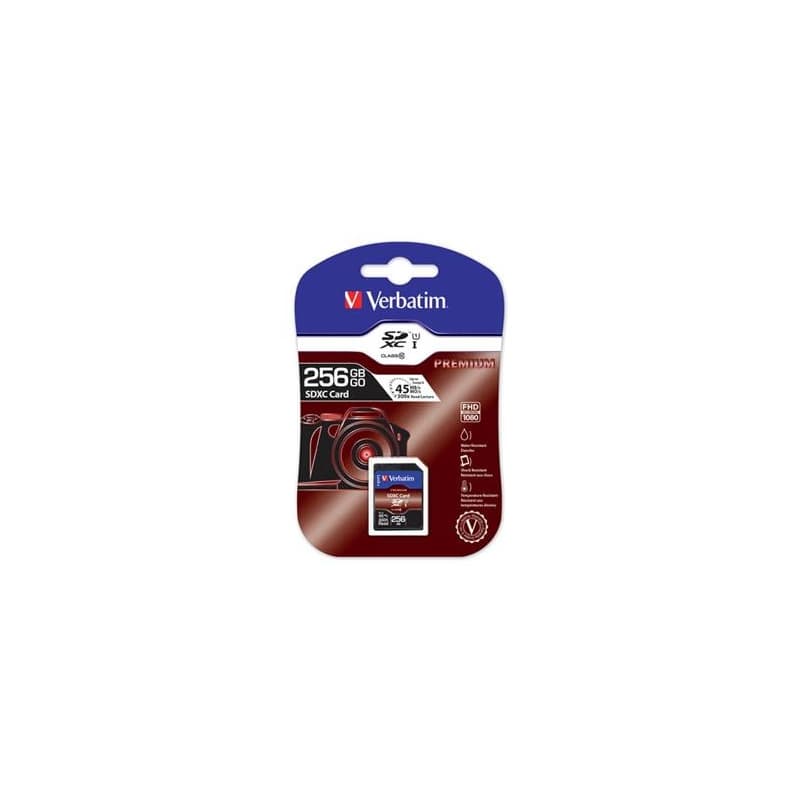 Verbatim Secure Digital Card Premium U1, 256GB, SDXC, 44026, UHS-I U1 (Class 10)