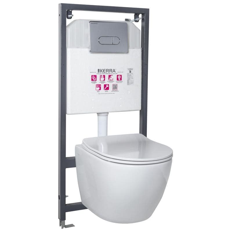KERRA - Inštalačný set WC Kasos + tlačidlo Pacific (chróm) 5907548118097 1