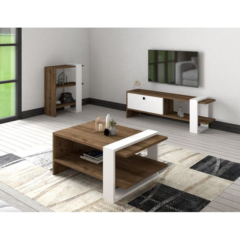 Living Room Furniture Set Gaye - Walnut, White 1