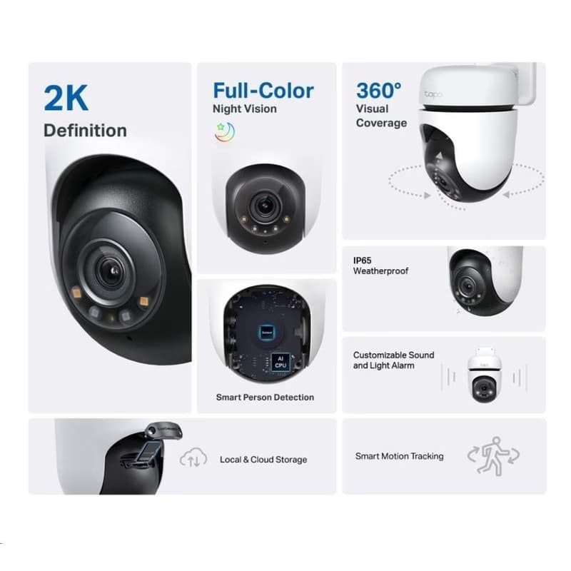 TP-Link Tapo C510W vonkajšie-outdoor kamera, (3MP, PTZ, 2K 1296p, WiFi, IR 30m, micro SD card) 2