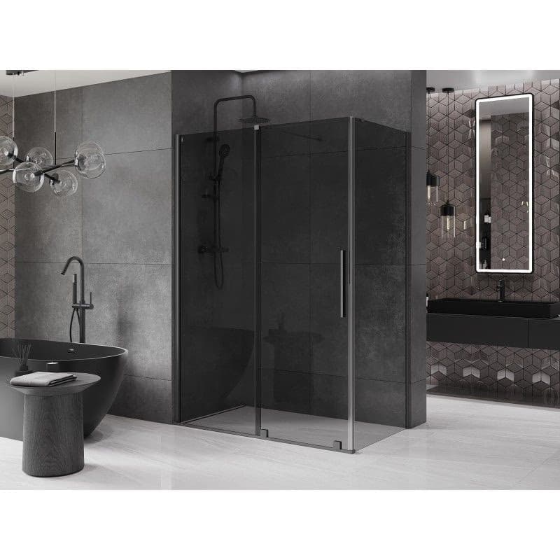 MEXEN/S - Velár sprchovací kút, posuvné dvere 150 x 75, grafit, grafit metal 871-150-075-41-95 5