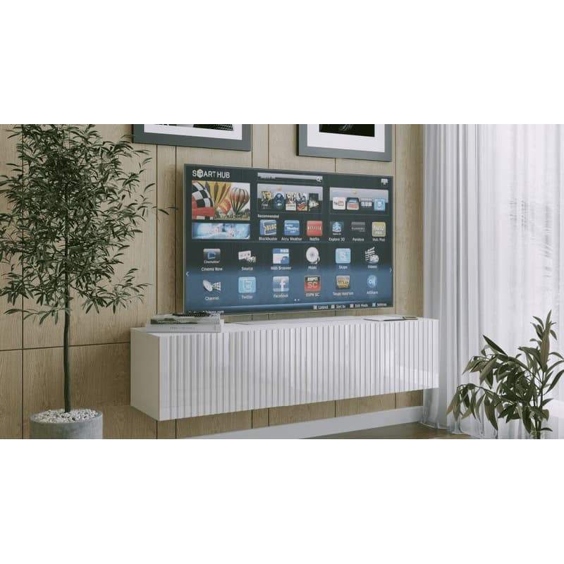 ArtExt Závesný TV stolík JOY | 150 cm Farba: Sivá (drážky) 2
