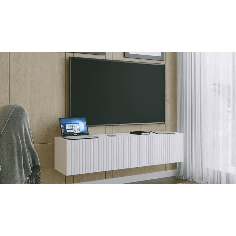 ArtExt Závesný TV stolík JOY | 150 cm Farba: Sivá (drážky) 6