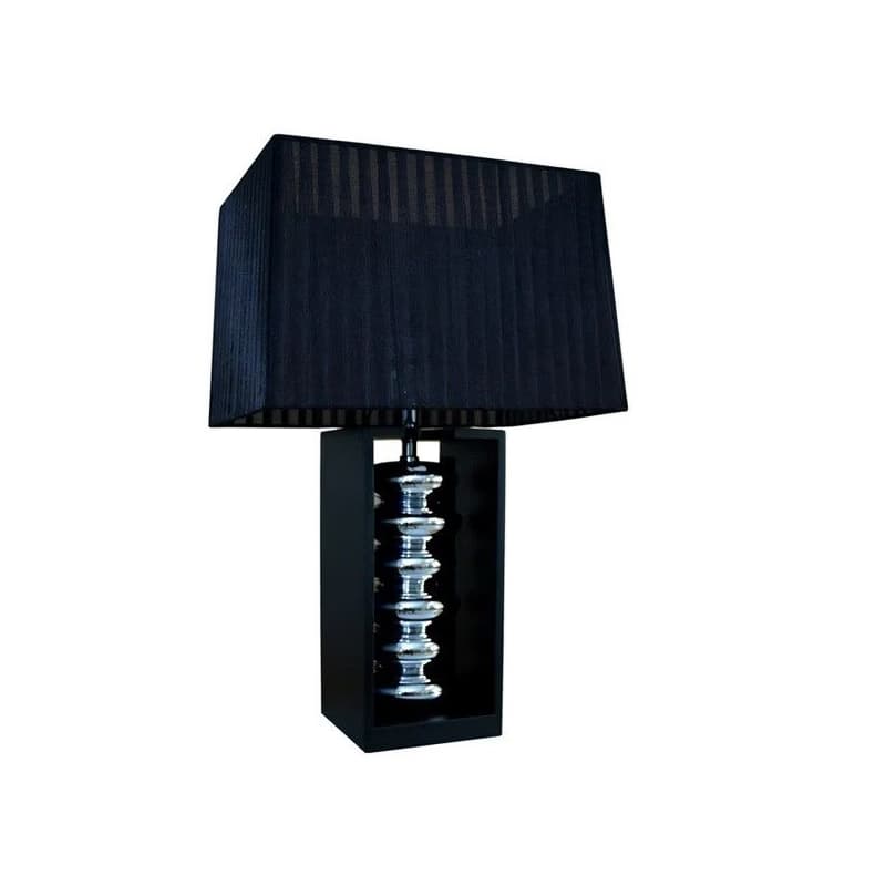 Estila Dizajnová glamour čierna stolná lampa Galla s organzovým polohovateľným tienidlom a nohou s lesklým strieborným akcentom 55 cm