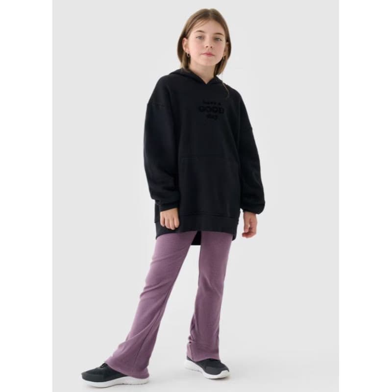 Dievčenská mikina s kapucňou 4F JUNIOR SWEATSHIRT-JWAW24TSWSF1218-20S-DEEP BLACK 3