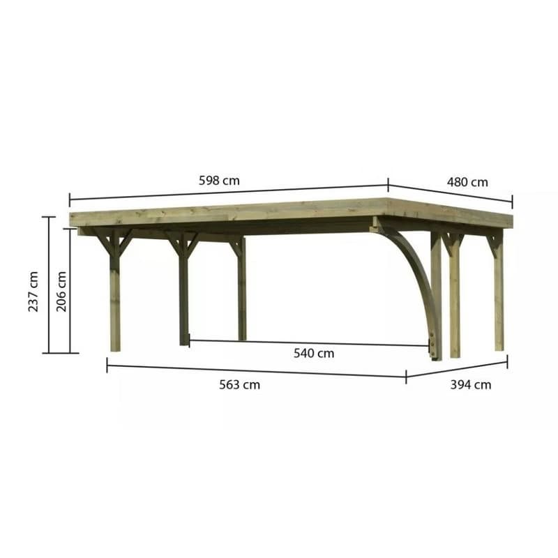 Drevený prístrešok / carport CLASSIC 1B Lanitplast 5