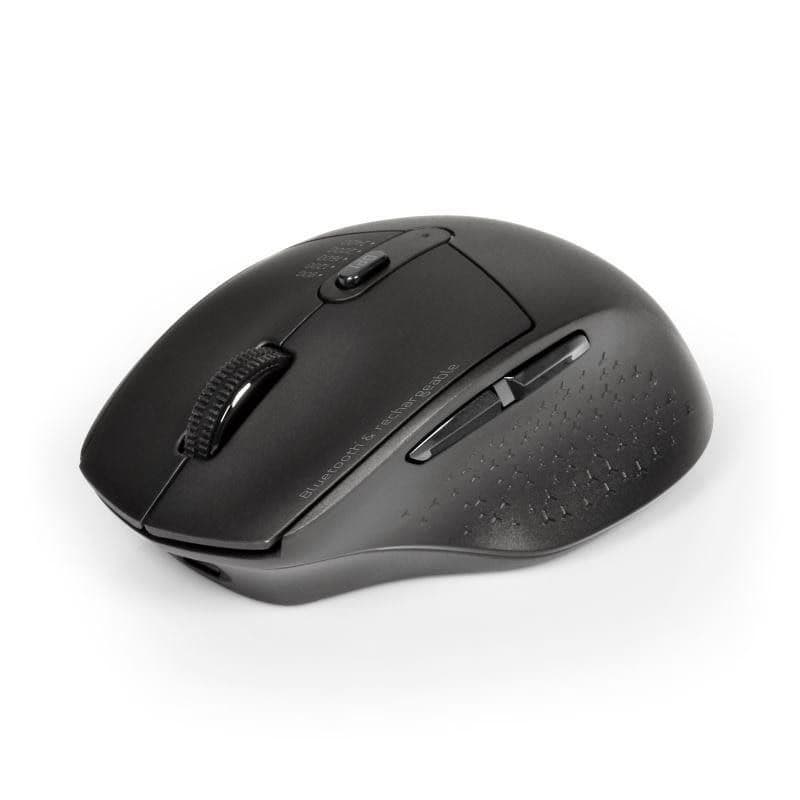 PORT dobíjacia myš s duálnym bezdrôtovým pripojením, BT, 2, 4 GHz, USB-A/C, čierna